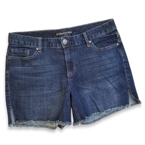 Maurices Raw Hem Denim Jean Shorts 9/10‎ Dark Wash Denim Short